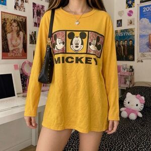 Vintage 90s Mickey Unlimited Land N Sea Mickey Mouse Graphic Long Sleeve Size M